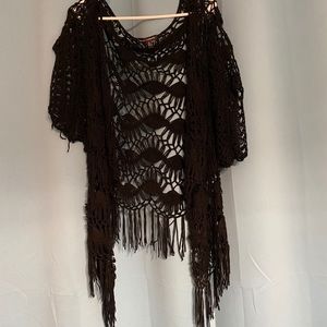 Black crochet sweater or shall